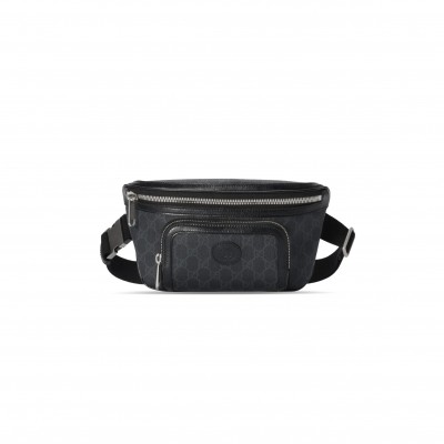GUCCI GG LARGE CANVAS WITH LEATHER TRIM FANNY 733240 (22*15*4cm)